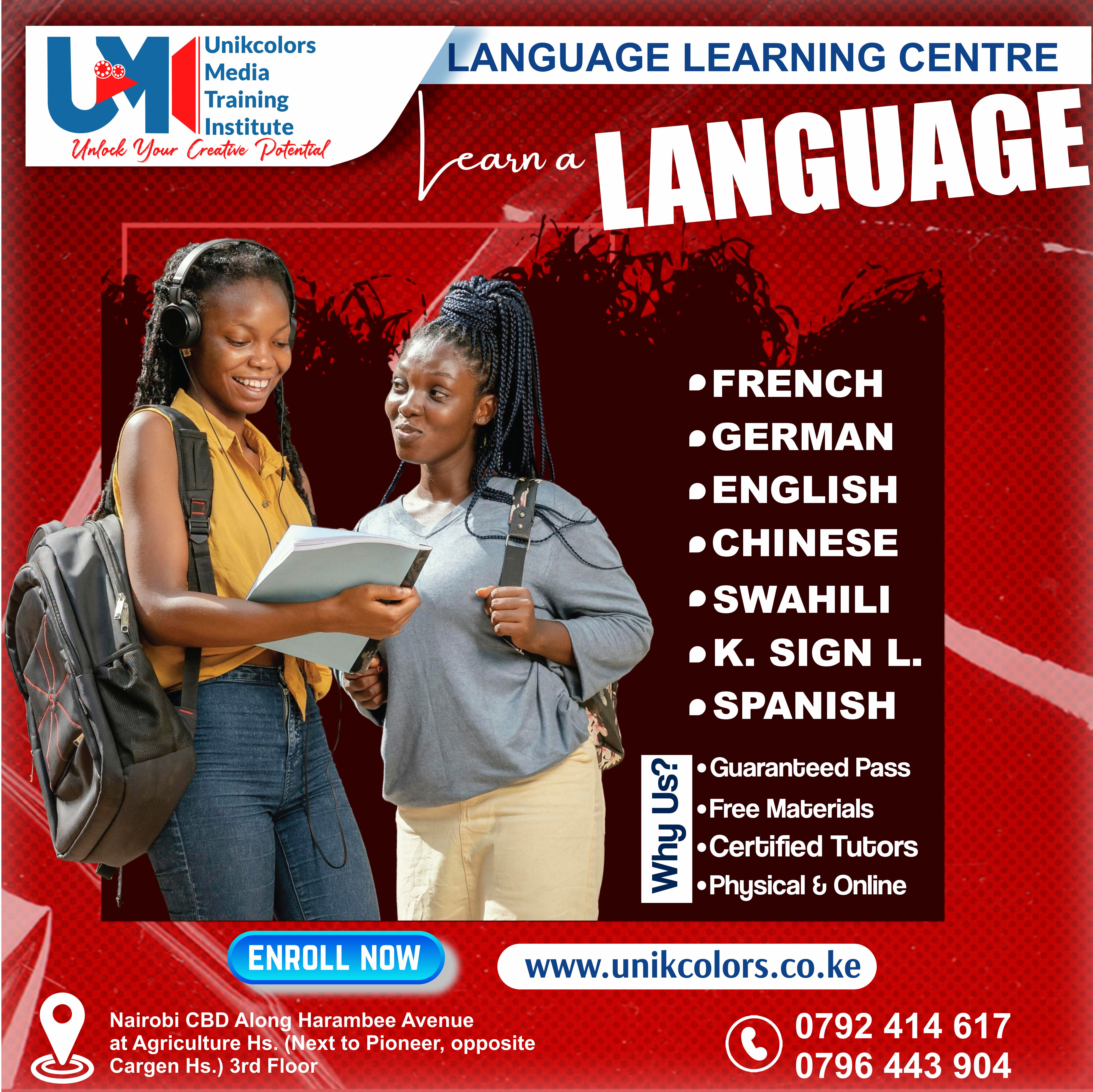 LANGUAGE TRAINING CENTRE - GERMAN | ENGLISH | FRENCH | CHINESE | SPANISH | SWAHILI | KENYA SIGN LANG